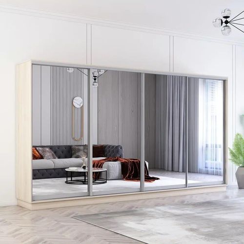 cumpără Dulap Mobildor-Lux Fox uși glisante din oglinzi (370x60x220H cm) Sonoma în Chișinău 