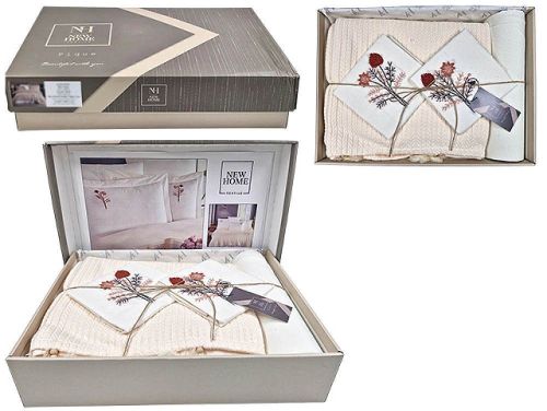 купить Домашний текстиль Promstore 57065.5 Lenjerie de pat 2pers NewHome Pike Cream cu broderie в Кишинёве 