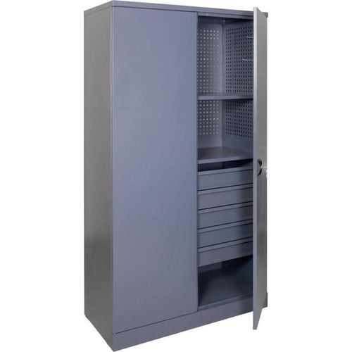 купить Система хранения инструментов УХЛ-МАШ ШИ-10/2П/5В Шкаф инструментальный, перфорированный (1970х1000х500мм) (2 полки 5 ящика) в Кишинёве 