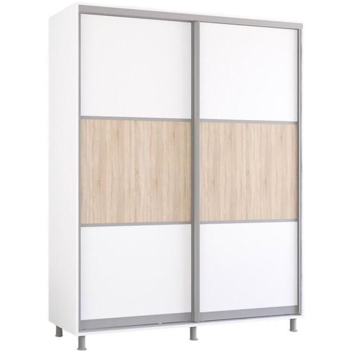 купить Шкаф Mobildor-Lux Aron cu uși glisante orizontal (170x60x230H cm) Alb Brilliant в Кишинёве 