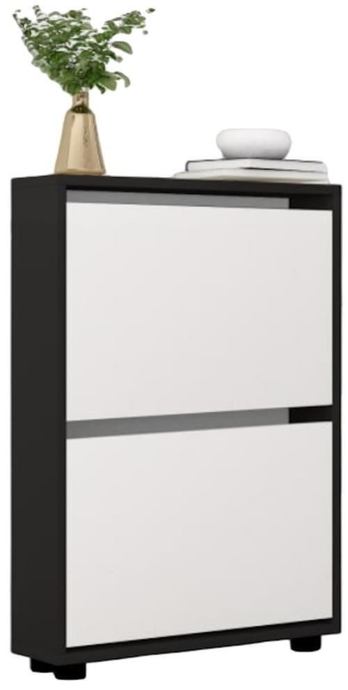 cumpără Raft pentru încălțăminte Mobildor-Lux Leo Slim 100x16x86H cm Anthracite/White în Chișinău 