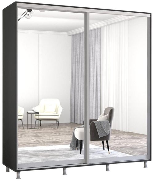 cumpără Dulap Mobildor-Lux Aron-S uși glisante din oglinzi (200x60x210H cm) Anthracite în Chișinău 