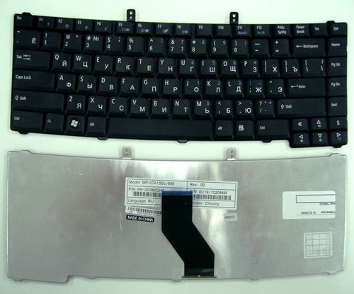 купить Keyboard Acer Extensa 4220 4230 4420 4520 4630 5220 5230 5420 5620 Travelmate 2200 2450 2490 2700 4150 4200 4250 4650 5710 5720 5730 ENG/RU Black в Кишинёве 