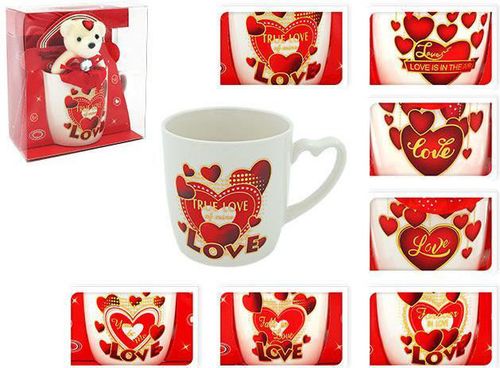 купить Чашка Promstore 00555 Набор чашка 370ml и медвежонок в подар упаковке в Кишинёве 