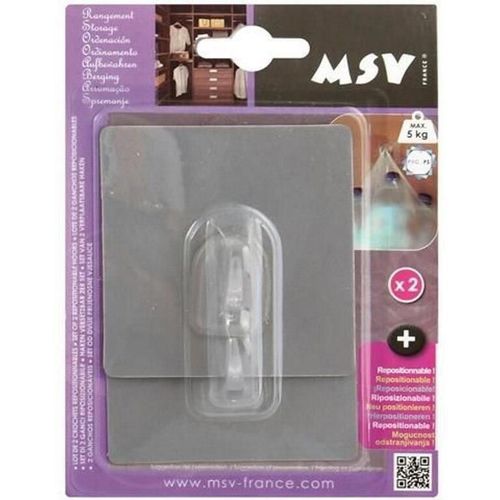 cumpără Accesoriu pentru baie MSV 41008 Крючки самоклеющиеся 2шт квадрат 8x8cm, с-серые, пластик în Chișinău 