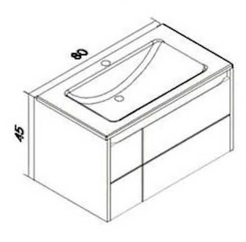 купить Шкаф под умывальник Orka New Likya 80 White Matt в Кишинёве 