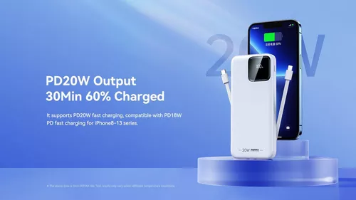 купить Аккумулятор внешний USB (Powerbank) Remax RPP-500 10KmAh PD+QC 20W+22,5W Dark Blue в Кишинёве 