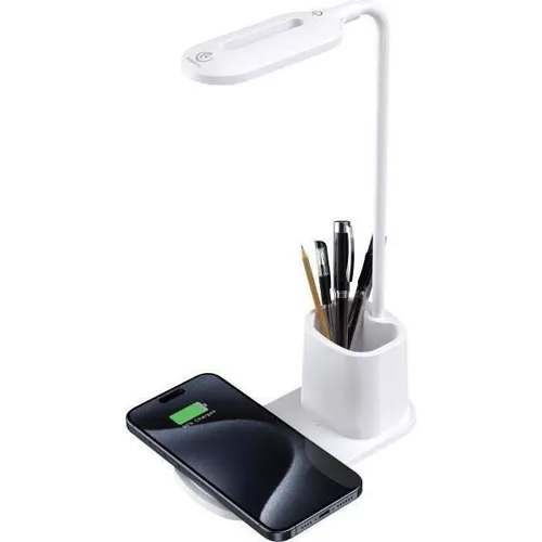 купить Настольная лампа Rebeltec W601 with QI wireless charging 15W, White в Кишинёве 