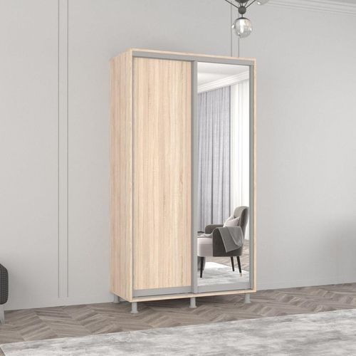 cumpără Dulap Mobildor-Lux Aron-S uși glisante din oglindă și PAL (140x60x200H cm) Sonoma în Chișinău 