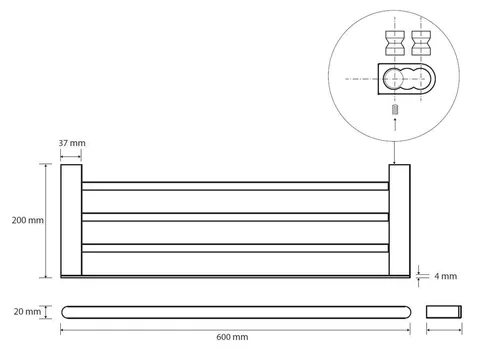 cumpără Suport prosop Bemeta Galla multiplu L-600 108105080 în Chișinău 