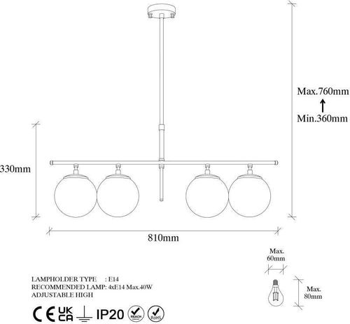 cumpără Lustră Trendy Icre-10785 81x36x15cm în Chișinău 