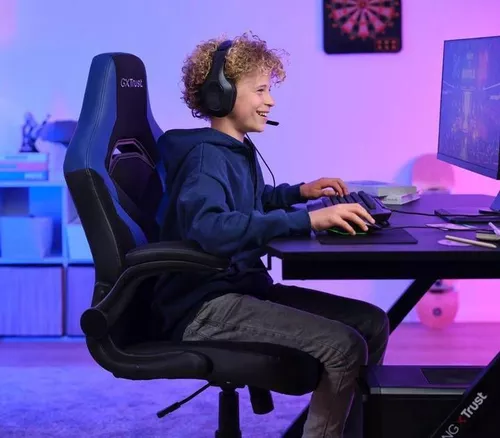 купить Офисное кресло Trust GXT 703B RIYE Black/Blue в Кишинёве 