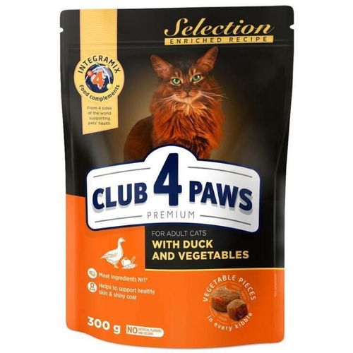 cumpără Hrană pentru animale de companie CLUB 4 PAWS 24230975 Hrană uscată Premium Selection, pentru pisici adulte, rață cu legume, 15x300 g în Chișinău 