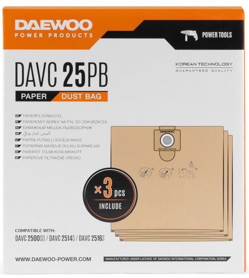 cumpără Sac de praf Daewoo DAVC 25PB 25л 3шт în Chișinău 