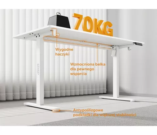 купить Стол компьютерный Sense7 Nojo Light 140x70 White в Кишинёве 