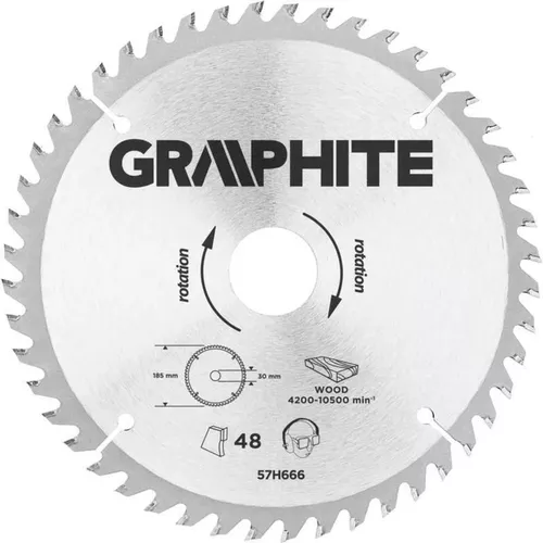 cumpără Disc de tăiere Graphite 57H666 Disc circular pentru lemn, 185x30mm, 48 dinti în Chișinău 