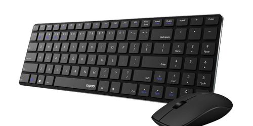 cumpără Tastatură + Mouse Rapoo 18467 9300M Wireless Multi-Mode-Ultra-Slim Deskset, black, RUS în Chișinău 