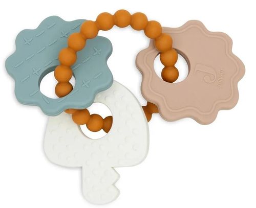 купить Игрушка-прорезыватель Jollein 101-007-67104 Inel gingival din silicon Lovely Birds Keychain в Кишинёве 