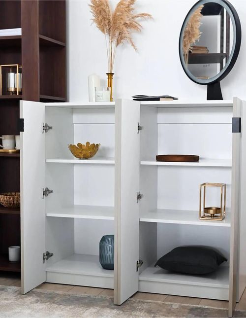 купить Комод Fabrik Home Hardy 4 двери (1100x1200x470) серый мат /МДФ в Кишинёве 