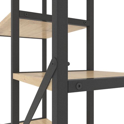 cumpără Raft de depozitare Nex Home Raft metalic Loft Cascade 1090x700x300mm, 5 nivele, PAL, Antracite/Oak Artisan în Chișinău 