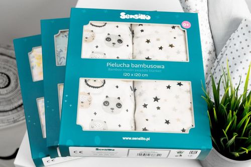 купить Аксессуар для пеленания Sensillo 0801 Set Scutece albastru 120*120cm в Кишинёве 