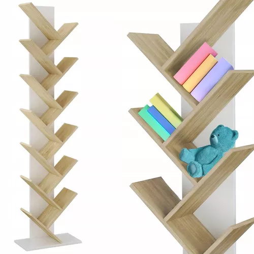 купить Офисный стеллаж Jumi CM-254060 212x50x25cm, Alb/stejar в Кишинёве 