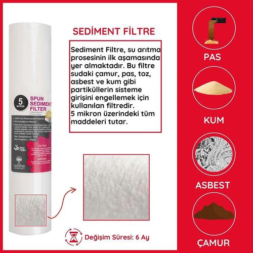 cumpără Cartuș filtre de tip-curgere Noi Cartus filtru apa din polipropilena 10'' 5μm în Chișinău 