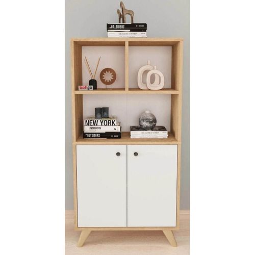 cumpără Etajeră Nex Home Smyrna, 64x30x127 cm, Stejar/Alb (15-25-14) în Chișinău 