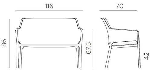 cumpără Fotoliu Nardi Banca de gradina NET BENCH BIANCO 40338.00.000 în Chișinău 