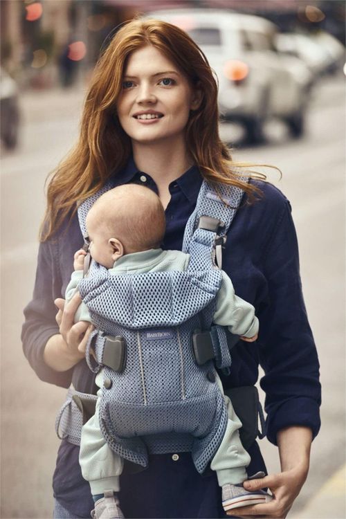 Анатомический рюкзак-кенгуру BabyBjorn One Air Slate Blue, 3D Mesh 