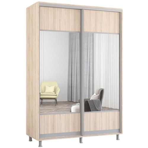 cumpără Dulap Mobildor-Lux Aron-P uși glisante din PAL cu oglindă orizontal (160x60x200H cm) Sonoma în Chișinău 