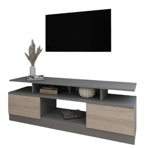 cumpără Comodă TV Smartex (16526) Т9 160cm TV Grafit+Stejar Deschis în Chișinău 