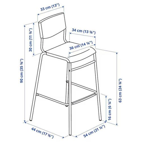 cumpără Set mobilier de grădină Ikea Обеденный набор Sandsberg/Stig 2 барных стула 67x67 Black/Black în Chișinău 