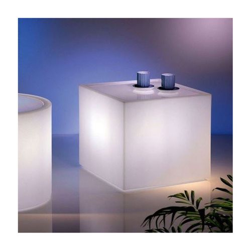 купить Столик LYXO HOME FITTING CUBE RGBW 55 cm table coffee with batteries Rgbw led kit TA320-UOQ550-019 (Столик куб для уличного сада с подсветкой RGBW, шезлонга, террасы, балкона) в Кишинёве 