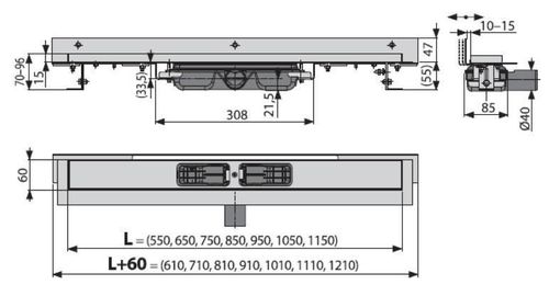 купить Душевой трап Alcaplast APZ104-850 Flexible Low в Кишинёве 