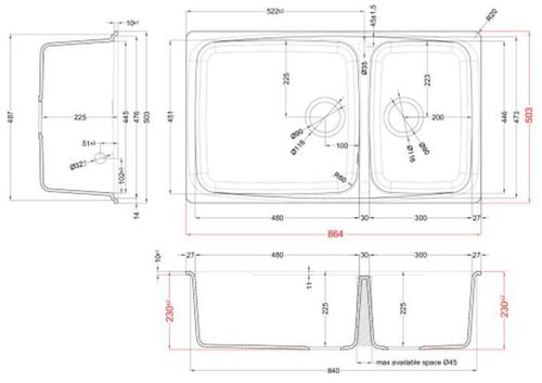 купить Мойка кухонная Elleci FOX 450 (860x500 mm) 40 full black в Кишинёве 