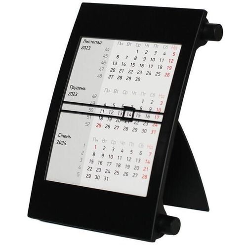 купить Офисный аксессуар Rido Ide Calendar de masa trimestrial desktop 2024 11x18,3 cm negru в Кишинёве 