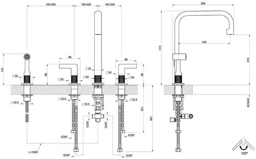 купить Смеситель кухонный Gessi 58703-030 Inciso Copper PVD в Кишинёве 