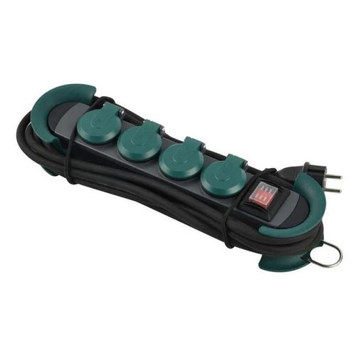 купить Удлинитель электрический BACHMANN 500.200 HOOK OUTDOOR 4xCEE7 4m H07RN-F 3G NEGRU/VERDE в Кишинёве 