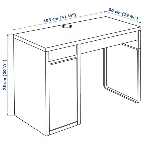 купить Офисный стол Ikea Micke 105x50 Black/Brown в Кишинёве 