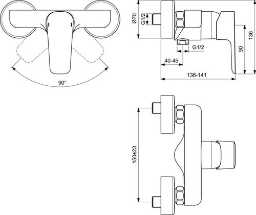 cumpără Baterie de duș Ideal Standard CERAPLAN III B0716AA în Chișinău 