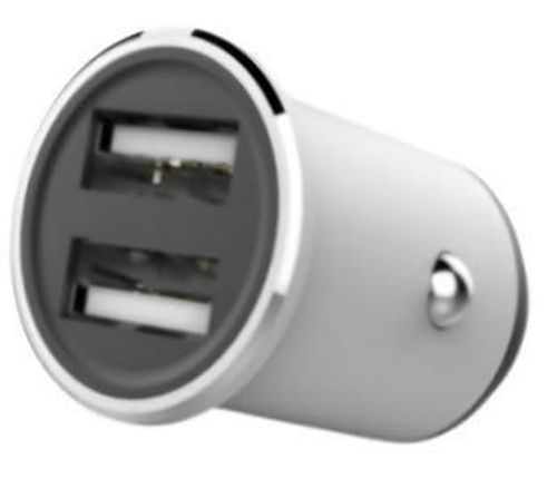купить Зарядное устройство для автомобиля Helmet HMT-CACLCSI with Lightning Cable 2xUSB 2.4A , Silver в Кишинёве 