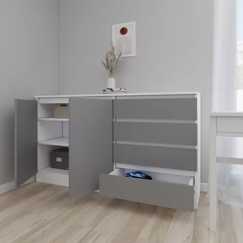 купить Комод Smartex (16111) Т2 160cm Alb+Grafit в Кишинёве 