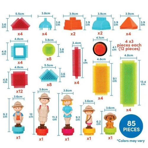 купить Конструктор Battat BT3073Z Bristle Blocks in cutie, 85piese, 2016D в Кишинёве 