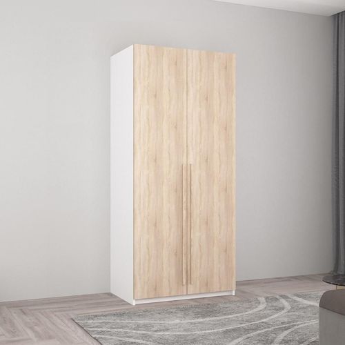 cumpără Dulap Mobildor-Lux Smart-Home (0.90x0.56x2.0H m) cu polițe Alb/Sonoma în Chișinău 