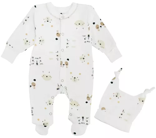 cumpără Haine pentru copii Minikin 242790156 Happy Baby Комплект: комбинезон и шапочка мордочки 0-1 мес (56 см) în Chișinău 