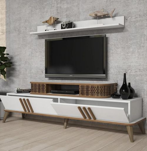 cumpără Comodă TV Trendy Eylul, Alb 168x51x39cm în Chișinău 