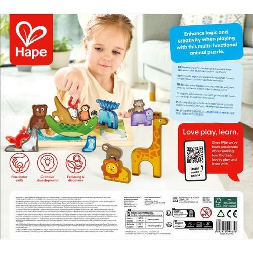 купить Головоломка Hape E1656 Puzzle Regatul Animalelor, 16 piese в Кишинёве 
