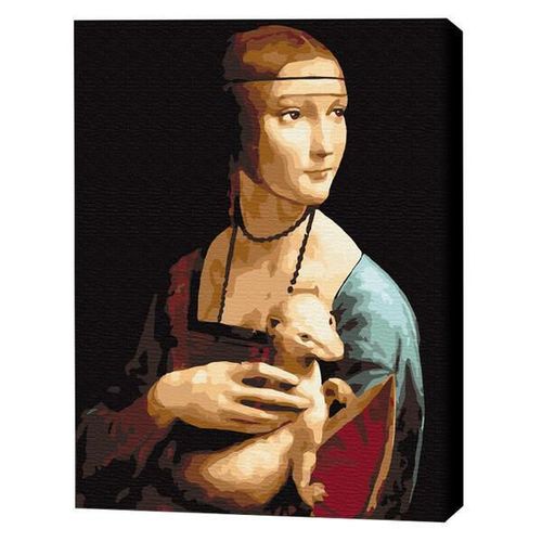 купить Картина по номерам BrushMe BS29285FC 40х50 сm (fără cutie) Doamnă cu hermină. Leonardo da Vinci в Кишинёве 