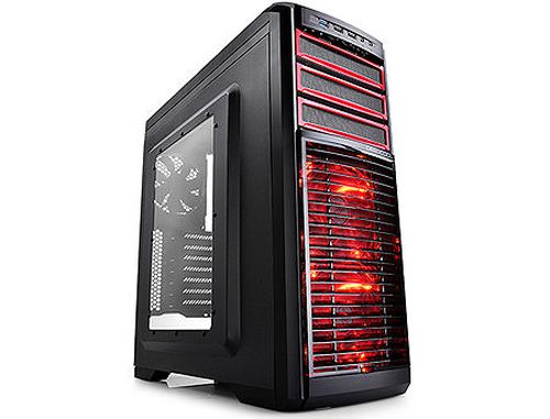 купить Case Middletower Deepcool KENDOMEN RD ATX Black no PSU, Side Tempered glass, 1xUSB3.0/2xUSB2.0/AudioHD x 1/Mic x 1, Pre-installed: Rear: 1x120mm fan; Front: 2x120mm RED LED fan; Top: 2x120mm fan (carcasa/корпус) в Кишинёве 